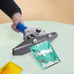 12 Inch Sealing Machine Black/Blue Portable Sealer Heat Seal Machine Hand Held Crimp Sealer for Plastic Poly Cookie Bags
