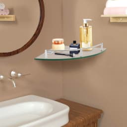 Bathroom Triangular Glass Shelf, Glass Shelf, Tempered Glass Corner Shelf Space-saving for a Kitchen, Balcony, Living Room
