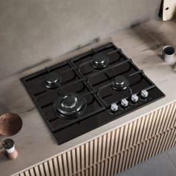 58cm Gas Hob | 4 Burner Dual Fuel (NG/LPG) 8060W Auto Flame Shut-off & Tempered Glass Surface | Built-in/Freestanding 220-240V