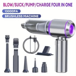 Portable Handheld Vacuum 13000Pa Cordless Car Vacuum Cleaner With Brushless Motor, 4 In 1 For Keyboard, Home, Pet And Car