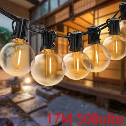 Festoon LED Globe String Fairy Light 17M 50Bulbs LED G40 Outdoor Christmas Party Garden Decor Garland Lamp Street Patio Backyard