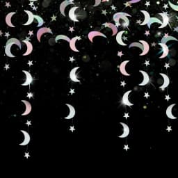 Guirnalda Luna Estrellas, RosyFate 4M Guirnalda de Estrellas de Papel, Guirnalda Papel Decoracion,