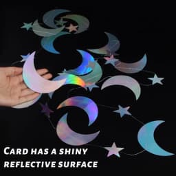 Guirnalda Luna Estrellas, RosyFate 4M Guirnalda de Estrellas de Papel, Guirnalda Papel Decoracion,