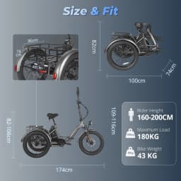 Fafrees F20 Mate Folding Electric Tricycle Adults 20 Inch Cargo E-bike 500W with 48V 21Ah/23.45Ah Removable Battery