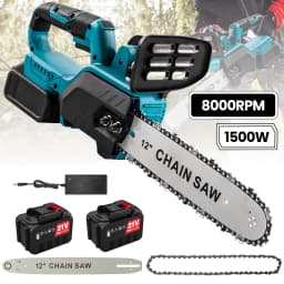 1500W Brushless 12Inch Electric Chainsaw Cordless Pruning Woodworking Power Tool Handheld Garden Cutter For Makita 18V Battery