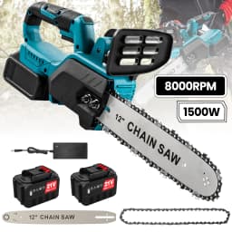 1500W Brushless 12Inch Electric Chainsaw Cordless Pruning Woodworking Power Tool Handheld Garden Cutter For Makita 18V Battery