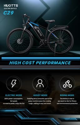 DUOTTS C29 Electric Bicycle 750W Motor 48V30AH Lithium Battery Adult Electric Bike 29-inch Tire Riding City Mountain Snow E-bike