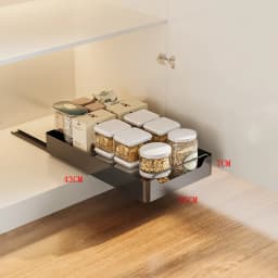 Pull Out Cabinet Organizer Fixed With Damping Guide Noiseless Slide Out Pantry Shelves, Sliding Drawer Pantry Shelf For Kitchen