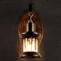 Retro Wall Lamp Wooden Creative Vintage Wall Lights Art Lantern E27 Glass Wall Lamp Metal Wall Light 230 x 360 mm