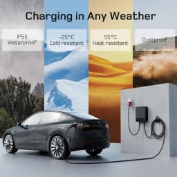dé Wallbox 11kW with Tuya APP 5m 7.5m 10m 15m Charging Cable CEE to Type 2 16A Electric Vehicle Charger Plug & Play LED Screen