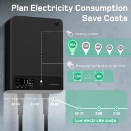 dé Wallbox 11kW with Tuya APP 5m 7.5m 10m 15m Charging Cable CEE to Type 2 16A Electric Vehicle Charger Plug & Play LED Screen