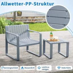 2-Piece Garden Furniture Set,Weatherproof Balcony Set Made of Polypropylene,Balcony Furniture Set,Patio Furniture,for Patio