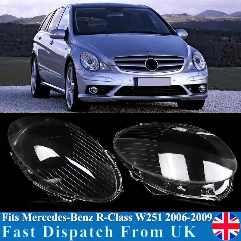 Left Right Headlight Lens Shell For Mercedes-Benz R-Class W251 R350 R500 Petrol MPV V251 2006 2007 2008 Headlamp Clear Lampshade