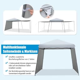 3 x 6 m Pop Up Gazebo with Side Walls and Awnings, Folding Gazebo Waterproof Stable Winterproof, UV Protection 50+