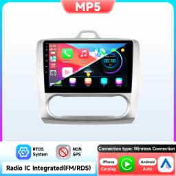 Hizpo 2Din 9inch Android13 Car Radio for Ford Focus 2 Mk2 2004 - 2011 Auto AC CarPlay GPS Navi BT 4G RDS DSP SWC UI8581 Headunit