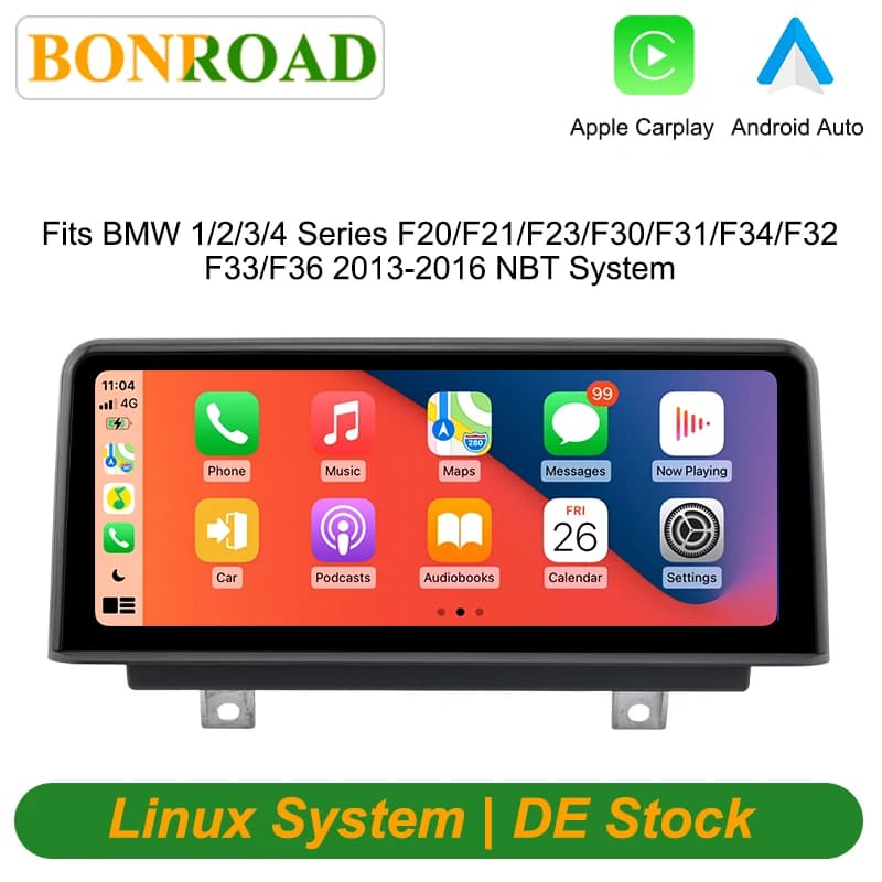 Bonroad 10.25 "Wireless Carplay Android Auto Linux Car Radio For BMW 1/2/3/4 Series F20 F21 F30 F31 F32 F33 F34 F36 NBT System