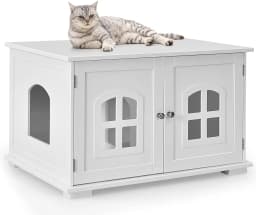 Cat house with 2 magnetic doors 81x53x49cm, white
