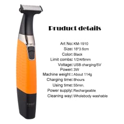 Kemei 1900 Rechargeable Electric Shaver Beard Shaver Electric Razor Body Trimmer Men Shaving Machine Hair Trimmer Face Care