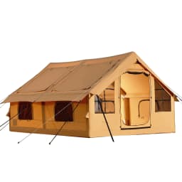 SucceBuy Inflatable Tents for Camping Easy Setup Blow up Tent with Hand Pump Glamping Tent with Skylight Stove Jack Mesh Windows