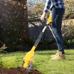 Handheld Cordless Electric Cultivator 250r/min Garden Cultivator Professional Portable Cultivator with Extendable Pole+Indicator