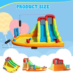 12x14.5ft Inflatable Double Water Slide Bounce House with Blower For Kids Party Commercial children's playground