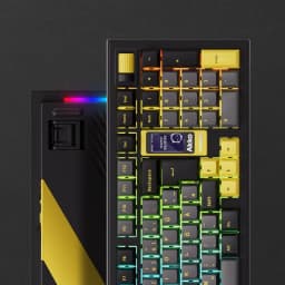 Akko 5098B Black Gold Wireless Mechanical Gaming Keyboard With TFT Screen Vertical Knob 96 Keys Hot-Swappable RGB Backlit Gasket