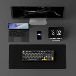 Akko 5098B Black Gold Wireless Mechanical Gaming Keyboard With TFT Screen Vertical Knob 96 Keys Hot-Swappable RGB Backlit Gasket