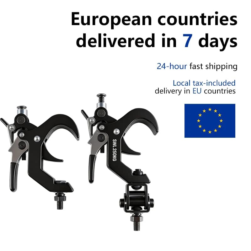 10pcs 45-60MM 250KG Stage Lighting Moving Head Clamps with Quick Lock and Quick Unlock Professional Metal Lamp Hook
