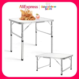 Portable Folding Camping Table 75x55x33/70cm Garden Table Side Table Foldable Picnic Table Outdoor Adjustable Height