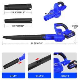 Cordless Leaf Blower Vacuum Shredder, 300W Garden Blower and Vacuum Electric, 4.0Ah Battery