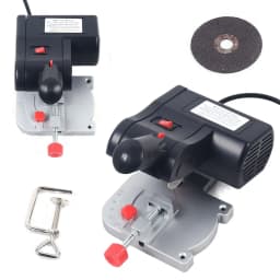 6000 rpm Mini Cross Saw Miter Saw Table Cutting Machine Small Table Steel Saw Blade Cut Saw 0°-45° Adjustable for Wood Metal