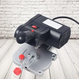 6000 rpm Mini Cross Saw Miter Saw Table Cutting Machine Small Table Steel Saw Blade Cut Saw 0°-45° Adjustable for Wood Metal