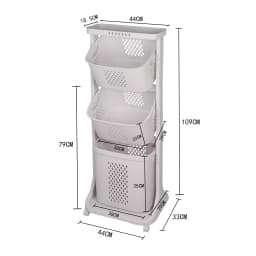 Dirty Clothes Basket, Three-Layer Dirty Clothes Basket, with Wheels, 44*33*110cm, Suitable for Bathroom, Living Room, Study, Din