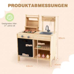 Mud Kitchen Children's Outdoor Children's Grill with Grill Accessories,BBQ Grill Play Set with Board&Sink,for kids from 3 Years