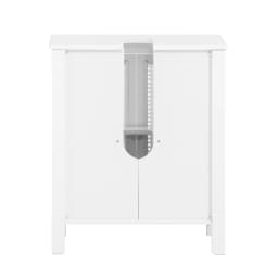 SoBuy BZR35-W washbasin under wardrobe with grid look doors bathroom wardrobe Vanity under wardrobe bathroom furniture White BHT approx.: 50x60x33cm