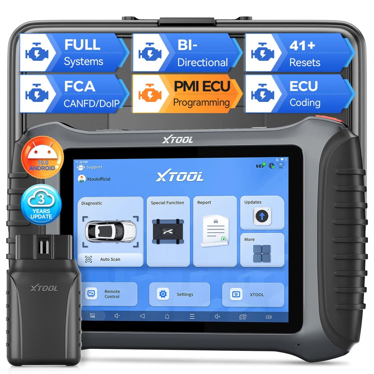 XTOOL IP900 BT Bluetooth Diagnostic Tools All System Automotive Scanner 41+ Resets Bidirectional ECU Coding With CAN FD DOIP FCA