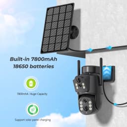 ABUNTU 8MP 4K Wireless Solar Camera Wifi Dual Screens ICSEE Security Camera Solar Panel 365 Days Standby PIR Human Detection