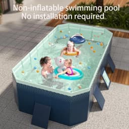 Family Pool Foldable Outdoor Large Swimming Pool Summer Water Party Non-Inflatable Swimming Pool for Outdoor Garden