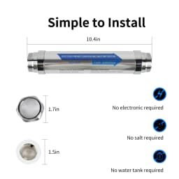 Whole House Salt-Free Water Softener Descaler System Scale Inhibitor Filter Anti Limescale Corrosion Hard Water Treatment 4T/H