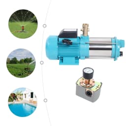 1300W Centrifugal Pump Stainless Steel Water Pump with Pressure Switch Manometer IP44 for Farm Watering