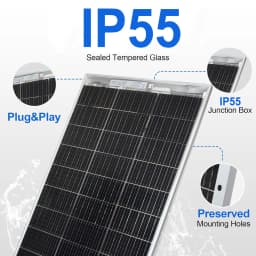18V Glass Solar Panel 120W 240W Bifacial Solar Panels Monocrystaillne Solar Cell 12V/24V Battery Charger For Home Roof RV Boat