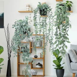 3 Pack Artificial Hanging Plants Fake Potted Greenery Faux Plant Fake Hanging Plants with Pot for Home Garden Indoor Outdoor