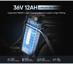 SAMEBIKE CY20 Ebike 350W 36V12AH Removable Battery Retro Electric Bike Folding Adult 20-inch Tire Road Mountain Electric Bicycle
