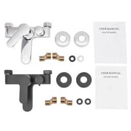Npt1/2 '' 2-holesingle Lever Bath Faucet Wall Mounted Surface Mounted Bath Faucet Bathroom Shower Faucet Black/silver 0.5-0.7mpa