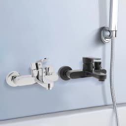 Npt1/2 '' 2-holesingle Lever Bath Faucet Wall Mounted Surface Mounted Bath Faucet Bathroom Shower Faucet Black/silver 0.5-0.7mpa