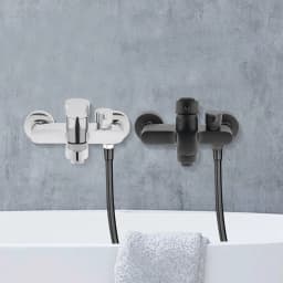 Npt1/2 '' 2-holesingle Lever Bath Faucet Wall Mounted Surface Mounted Bath Faucet Bathroom Shower Faucet Black/silver 0.5-0.7mpa