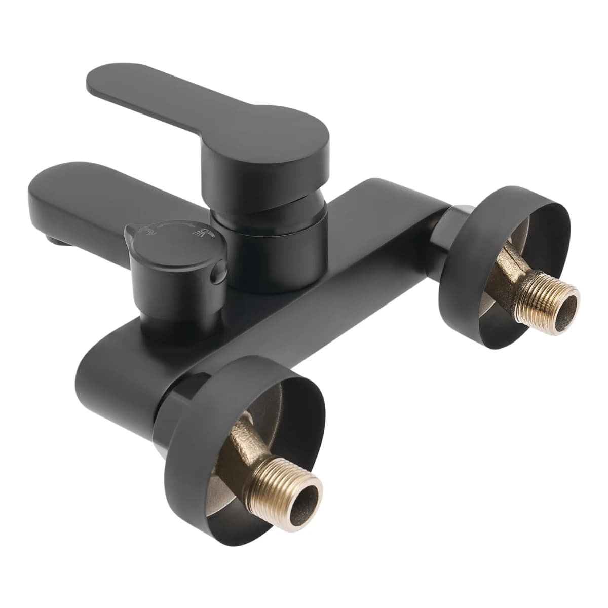 Npt1/2 '' 2-holesingle Lever Bath Faucet Wall Mounted Surface Mounted Bath Faucet Bathroom Shower Faucet Black/silver 0.5-0.7mpa