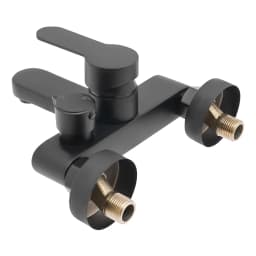 Npt1/2 '' 2-holesingle Lever Bath Faucet Wall Mounted Surface Mounted Bath Faucet Bathroom Shower Faucet Black/silver 0.5-0.7mpa