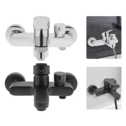 Npt1/2 '' 2-holesingle Lever Bath Faucet Wall Mounted Surface Mounted Bath Faucet Bathroom Shower Faucet Black/silver 0.5-0.7mpa