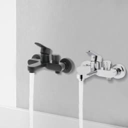 Npt1/2 '' 2-holesingle Lever Bath Faucet Wall Mounted Surface Mounted Bath Faucet Bathroom Shower Faucet Black/silver 0.5-0.7mpa
